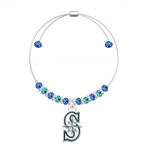 Seattle Mariners Earrings. Fishhook Style and Silver Charms. 
